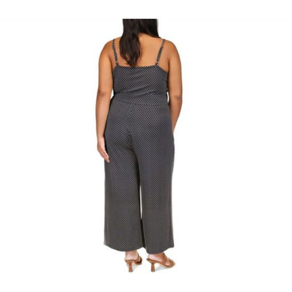 Michael Michael Kors Women's Printed Side-Tie Jumpsuit Blue Plus Size 2X 12434 - Picture 2 of 2